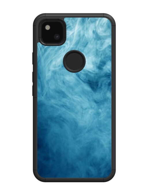 Blue Smoke Art Glossy Metal Phone Cover for Google Pixel 4A