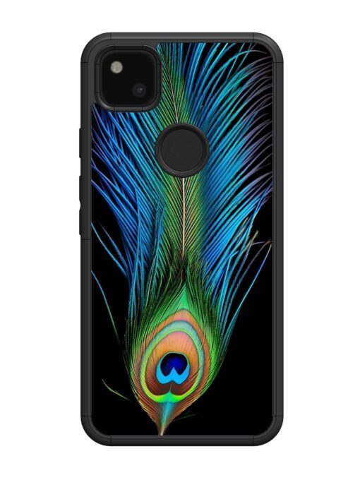 Peacock Feather Glossy Metal TPU Phone Cover for Google Pixel 4A Zapvi