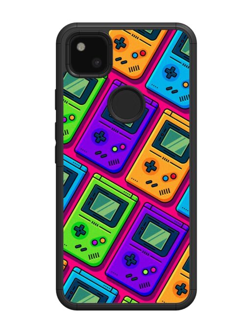 Game Seamless Pattern Glossy Metal Phone Cover for Google Pixel 4A Zapvi