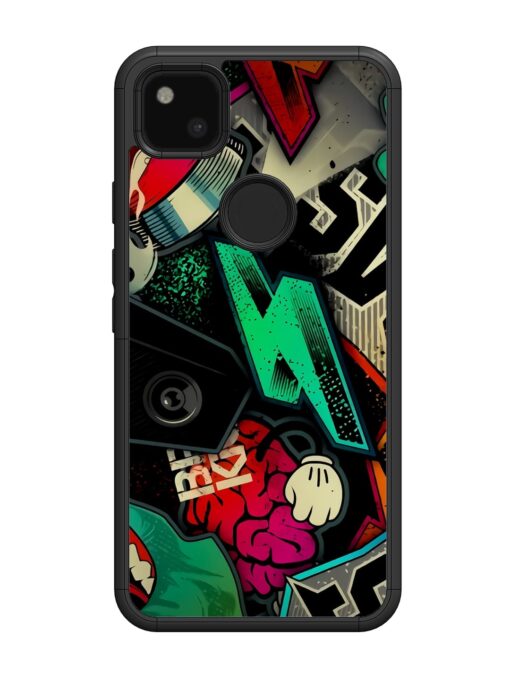 Graffiti Art Glossy Metal Phone Cover for Google Pixel 4A