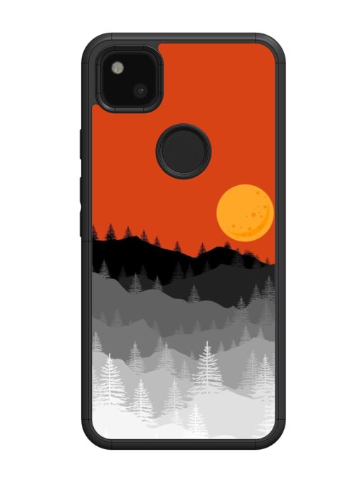 Mountain Lofi Sun Glossy Metal Phone Cover for Google Pixel 4A