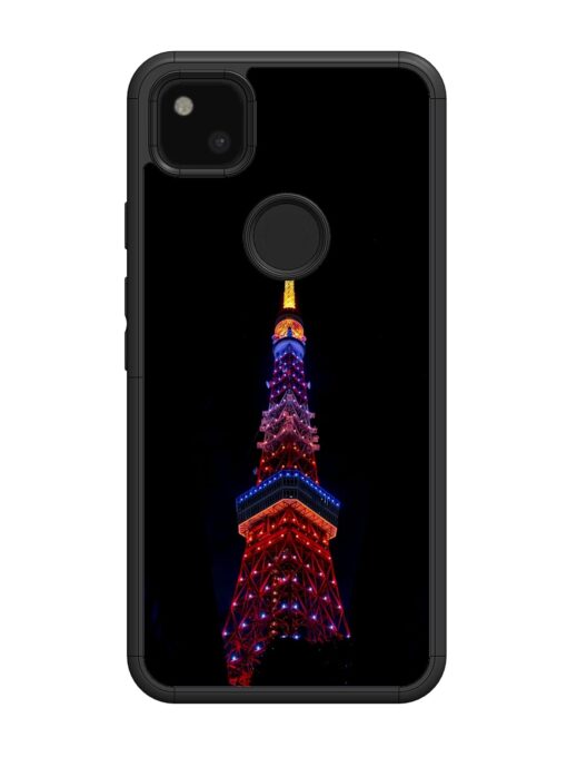 Eiffel Tower Night View Glossy Metal Phone Cover for Google Pixel 4A Zapvi