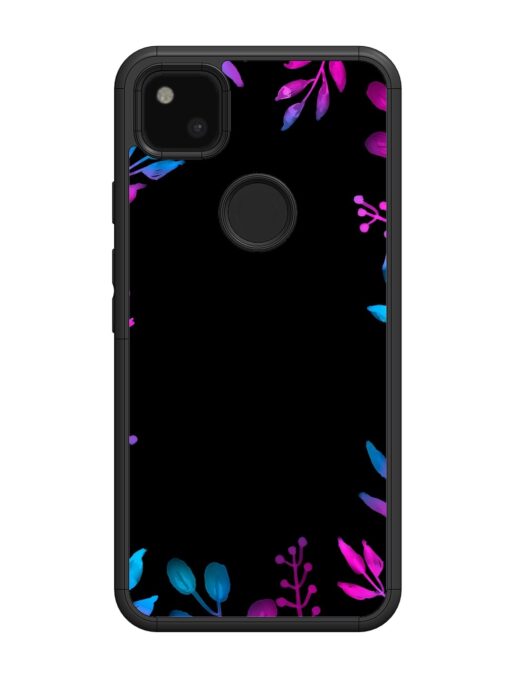 Flower Pattern Watercolor Glossy Metal Phone Cover for Google Pixel 4A Zapvi