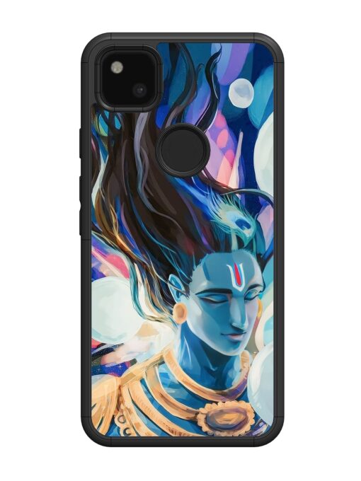 Bhagwan Sri Krishna Glossy Metal Phone Cover for Google Pixel 4A Zapvi