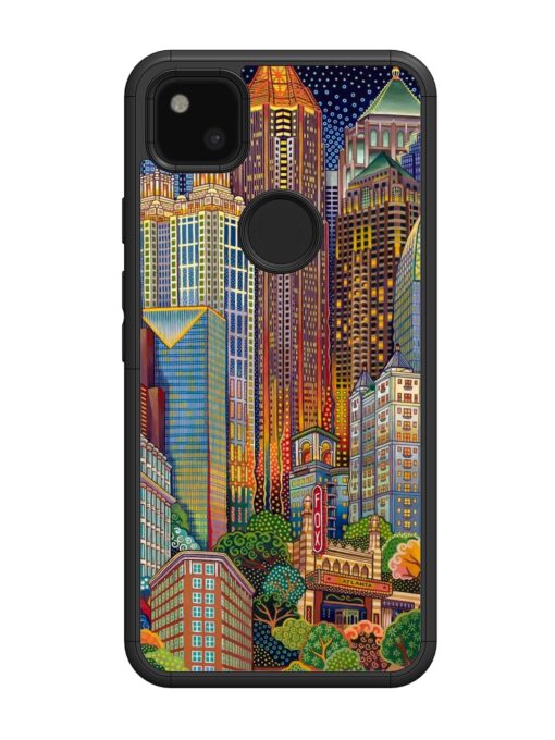 Cityscapes Art Glossy Metal Phone Cover for Google Pixel 4A Zapvi