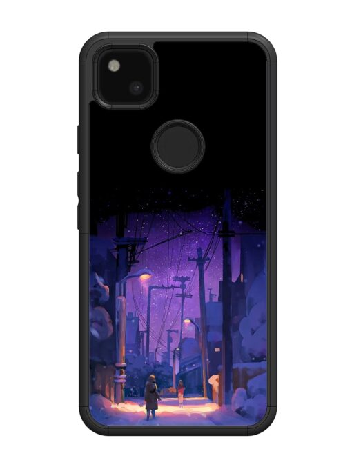 Winter Anime Art Glossy Metal Phone Cover for Google Pixel 4A