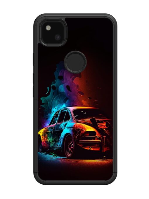 High Classic Car Art Glossy Metal Phone Cover for Google Pixel 4A Zapvi