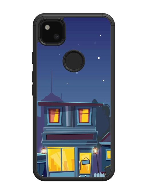 Vector Night House Glossy Metal Phone Cover for Google Pixel 4A