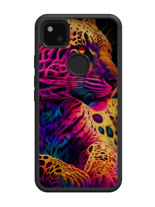 Leopard Art Glossy Metal Phone Cover for Google Pixel 4A Zapvi