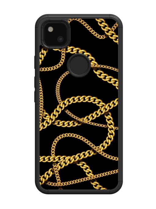 Decorative Golde Chain Glossy Metal Phone Cover for Google Pixel 4A Zapvi