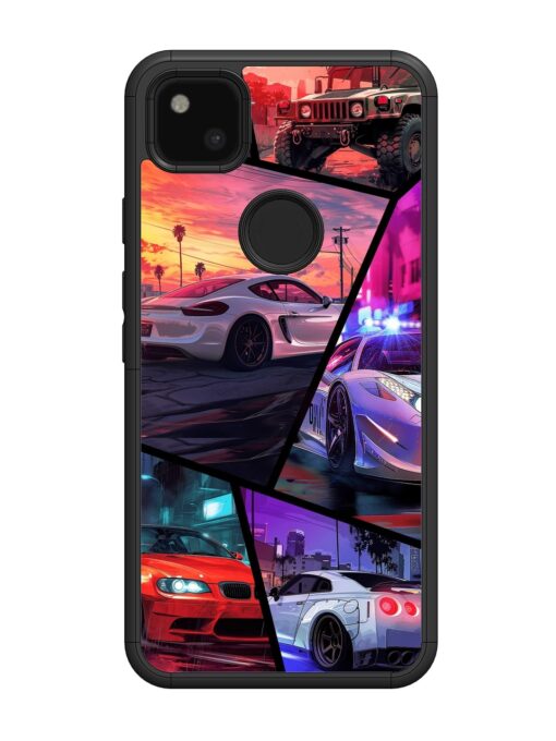 Ride In Pixels Glossy Metal Phone Cover for Google Pixel 4A Zapvi