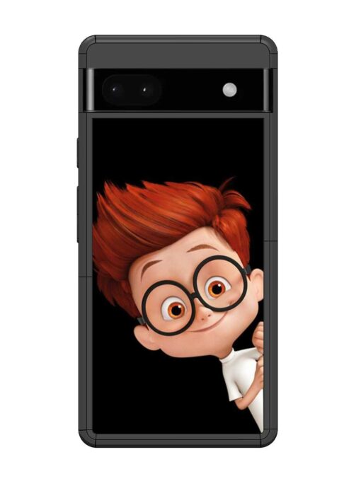 Smart Boy Cartoon Glossy Metal Phone Cover for Google Pixel 6A Zapvi