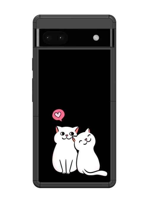 Cat Love Glossy Metal Phone Cover for Google Pixel 6A Zapvi