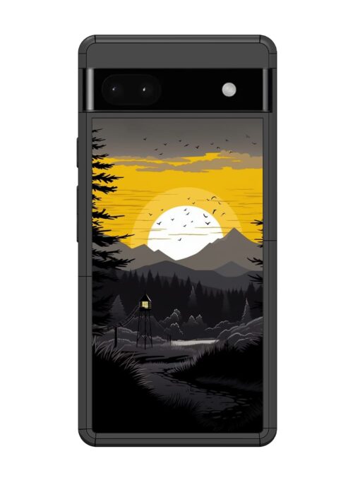 Sunset Vector Glossy Metal Phone Cover for Google Pixel 6A Zapvi