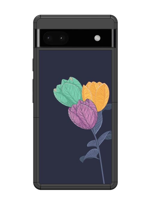 Flower Vector Glossy Metal Phone Cover for Google Pixel 6A Zapvi