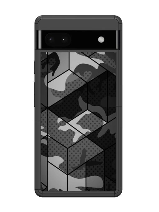 Hexagonal Pattern Glossy Metal Phone Cover for Google Pixel 6A Zapvi