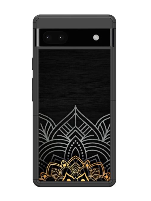 Decorative Golden Pattern Glossy Metal Phone Cover for Google Pixel 6A Zapvi