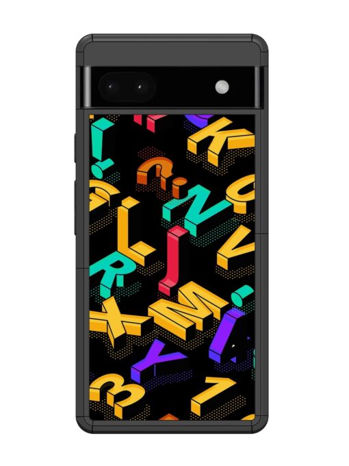 Seamless Pattern With Letters Glossy Metal Phone Cover for Google Pixel 6A Zapvi