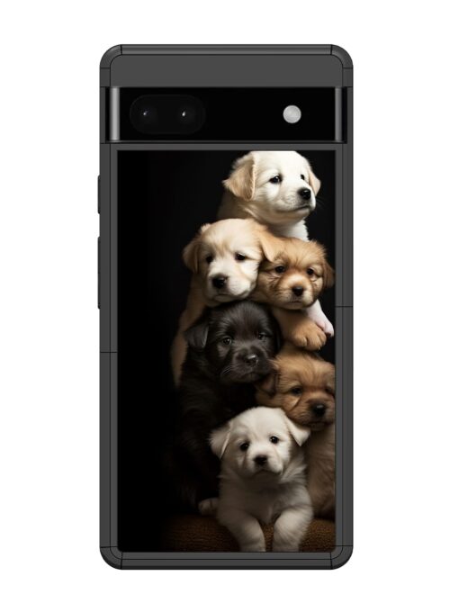 Cute Baby Dogs Glossy Metal Phone Cover for Google Pixel 6A Zapvi