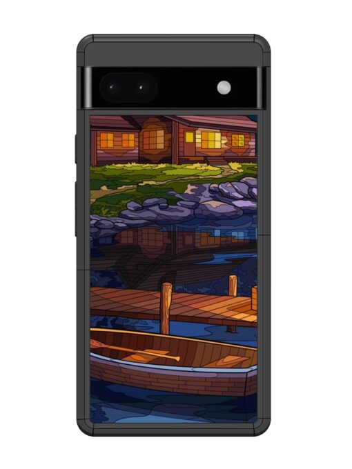 Village Night Scene Glossy Metal Phone Cover for Google Pixel 6A Zapvi