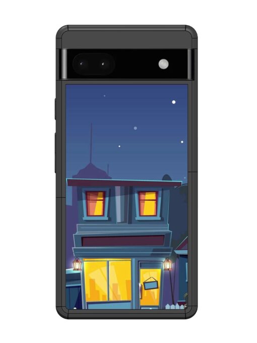 Vector Night House Glossy Metal Phone Cover for Google Pixel 6A Zapvi