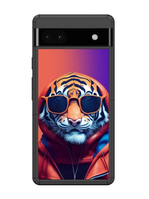 Tiger Animation Glossy Metal Phone Cover for Google Pixel 6A Zapvi