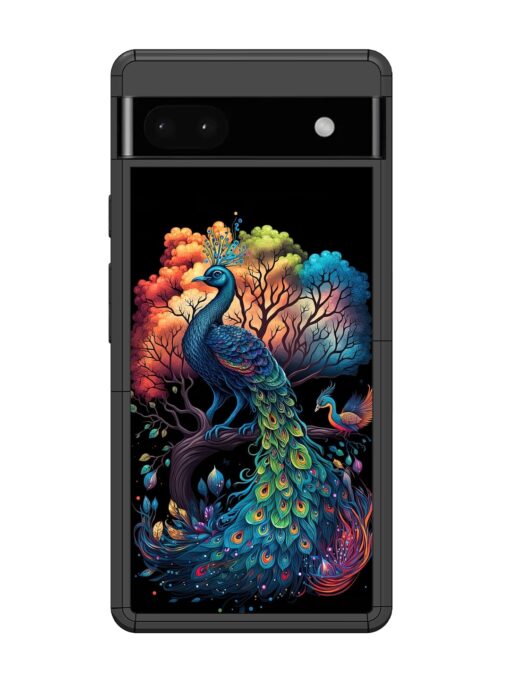 Peacock Tree Art Glossy Metal Phone Cover for Google Pixel 6A Zapvi