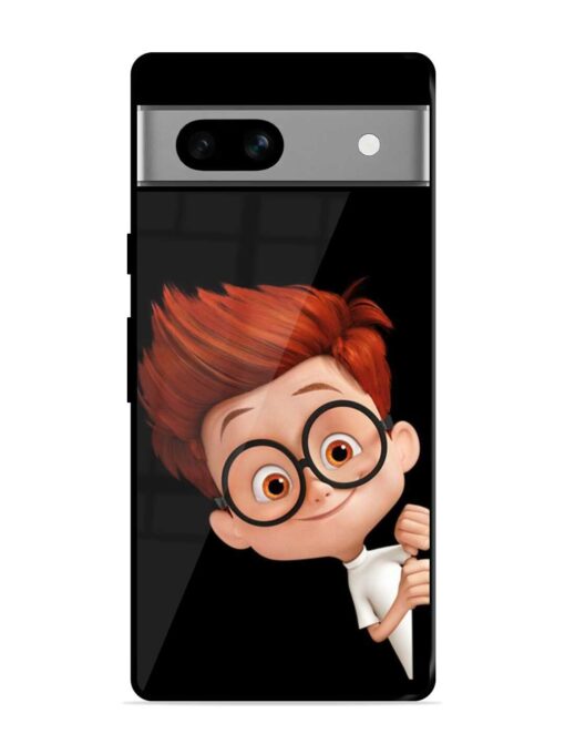 Smart Boy Cartoon Glossy Metal Phone Cover for Google Pixel 7A Zapvi