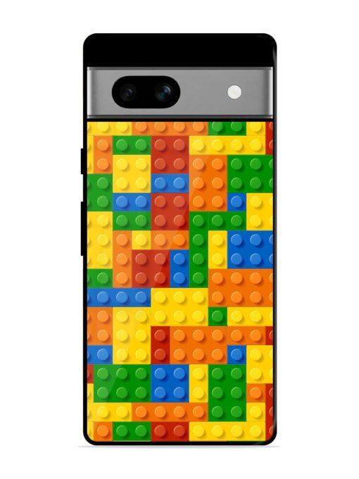 Building Blocks Glossy Metal TPU Phone Cover for Google Pixel 7A Zapvi