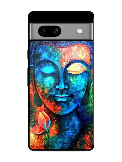 Buddha Painting Glossy Metal Phone Cover for Google Pixel 7A Zapvi