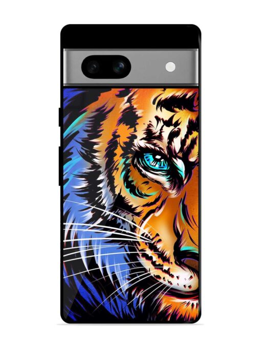 Colorful Lion Art Glossy Metal Phone Cover for Google Pixel 7A