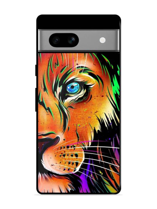 Colorful Lion Design Glossy Metal TPU Phone Cover for Google Pixel 7A