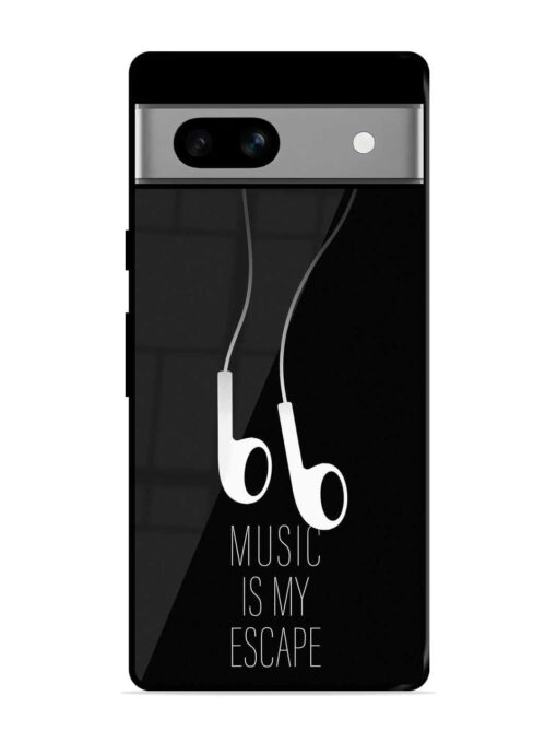 Music Is My Escape Glossy Metal Phone Cover for Google Pixel 7A Zapvi