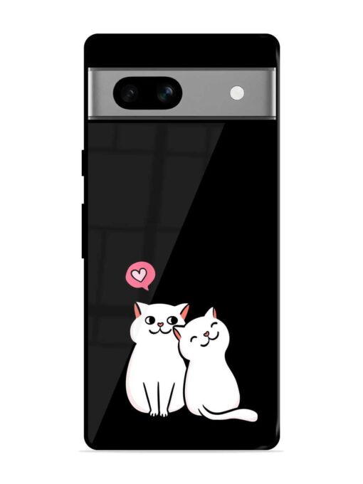 Cat Love Glossy Metal Phone Cover for Google Pixel 7A Zapvi