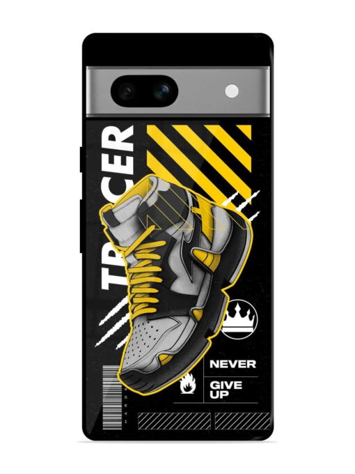 Shoe Background Glossy Metal Phone Cover for Google Pixel 7A Zapvi