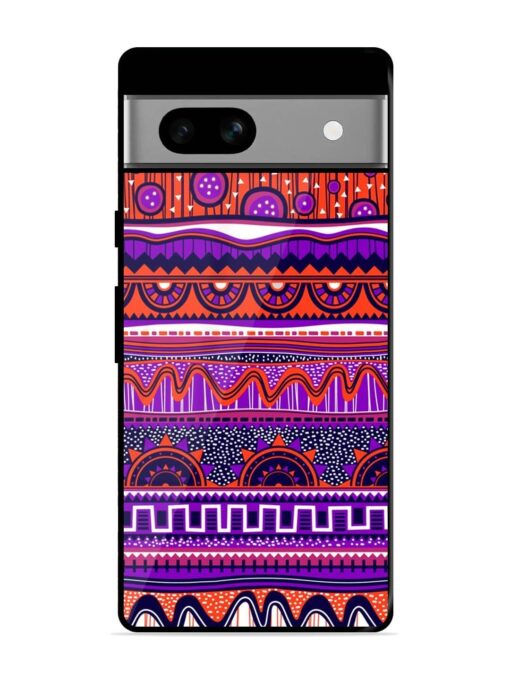 Ethnic Seamless Pattern Glossy Metal TPU Phone Cover for Google Pixel 7A Zapvi