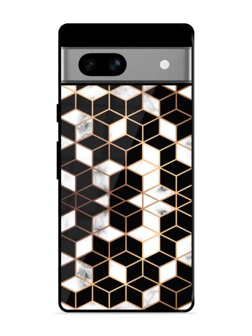 Vector Marble Texture Glossy Metal Phone Cover for Google Pixel 7A