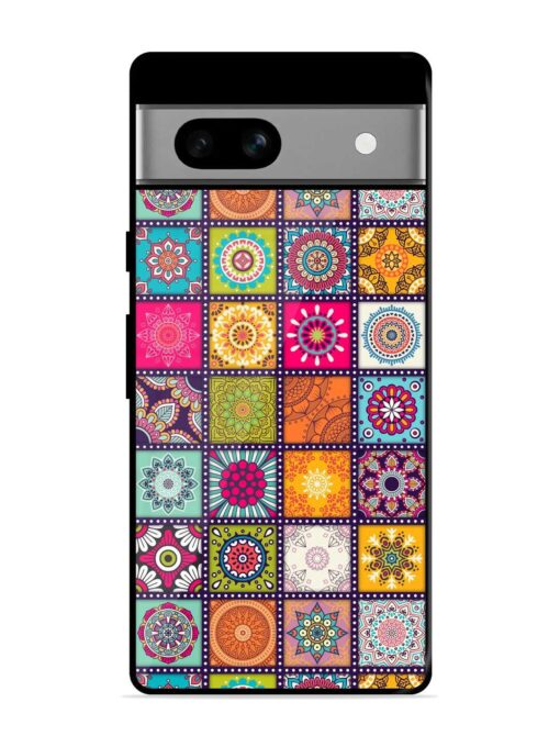 Seamless Pattern Vintage Glossy Metal Phone Cover for Google Pixel 7A Zapvi