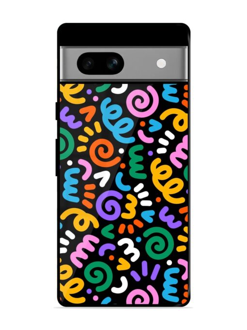 Colorful Seamless Vector Glossy Metal Phone Cover for Google Pixel 7A Zapvi