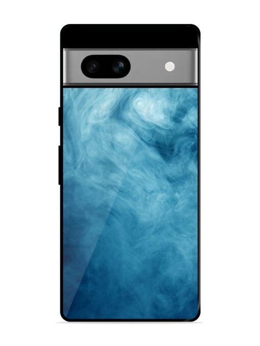 Blue Smoke Art Glossy Metal Phone Cover for Google Pixel 7A Zapvi