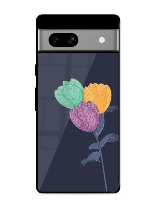 Flower Vector Glossy Metal Phone Cover for Google Pixel 7A Zapvi