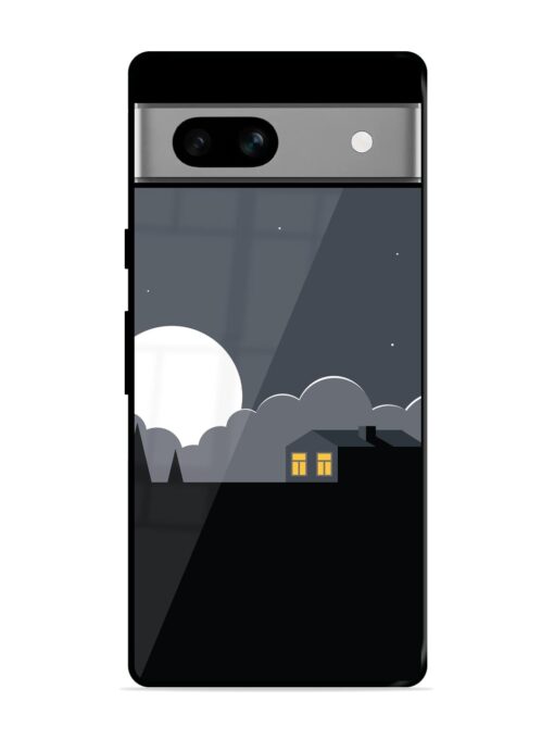 Full Moon Vector Art Glossy Metal Phone Cover for Google Pixel 7A