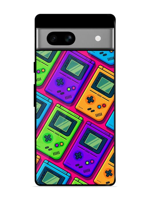 Game Seamless Pattern Glossy Metal Phone Cover for Google Pixel 7A Zapvi