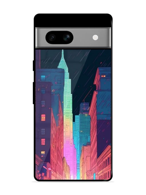 Minimal City Art Glossy Metal Phone Cover for Google Pixel 7A