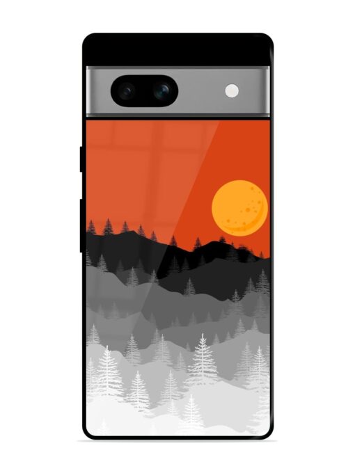 Mountain Lofi Sun Glossy Metal Phone Cover for Google Pixel 7A