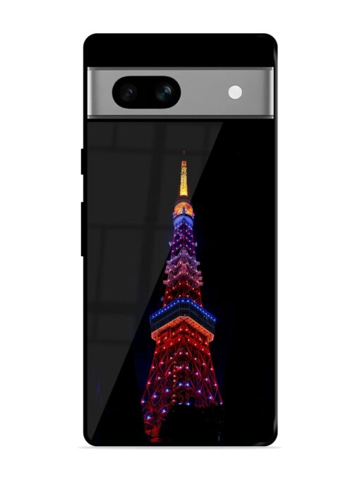 Eiffel Tower Night View Glossy Metal Phone Cover for Google Pixel 7A Zapvi