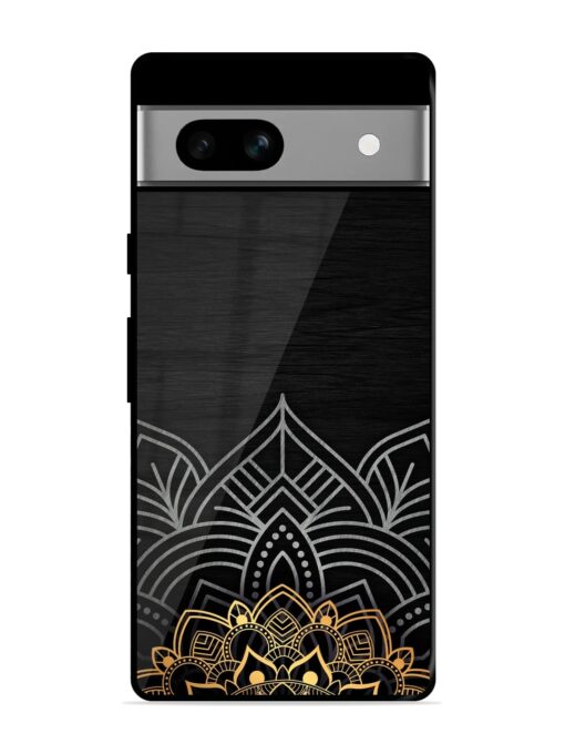 Decorative Golden Pattern Glossy Metal Phone Cover for Google Pixel 7A Zapvi