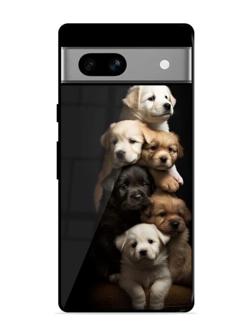 Cute Baby Dogs Glossy Metal Phone Cover for Google Pixel 7A Zapvi