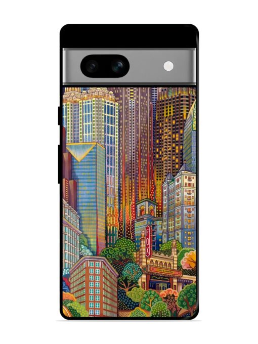 Cityscapes Art Glossy Metal Phone Cover for Google Pixel 7A