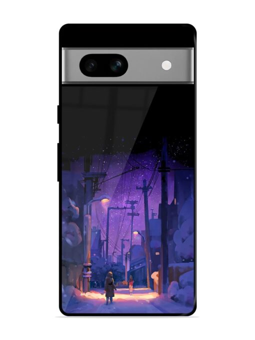 Winter Anime Art Glossy Metal Phone Cover for Google Pixel 7A Zapvi